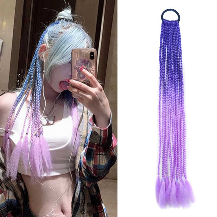 FQXBMW Colorful Braid Hair Band Wigs Corn Silk Colorful Dreadlocks Ponytail, Color: 1