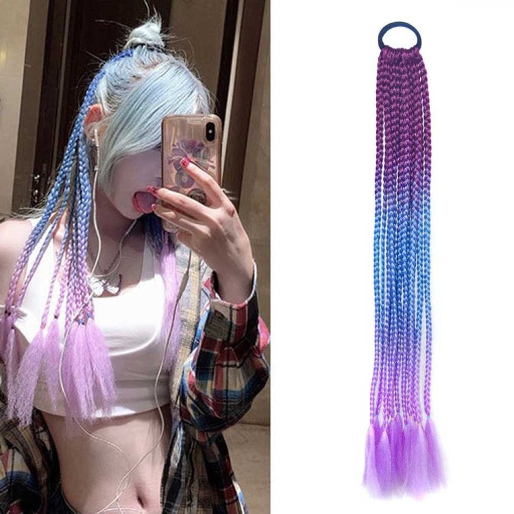 FQXBMW Colorful Braid Hair Band Wigs Corn Silk Colorful Dreadlocks Ponytail, Color: 1