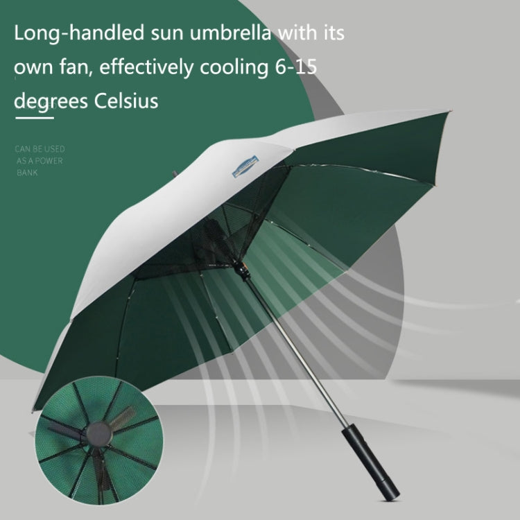 9033 Sun and Rain Dual-purpose Umbrella Multi-function Fan Titanium Silver Glue Sunscreen and UV Protection Long Handle Umbrella