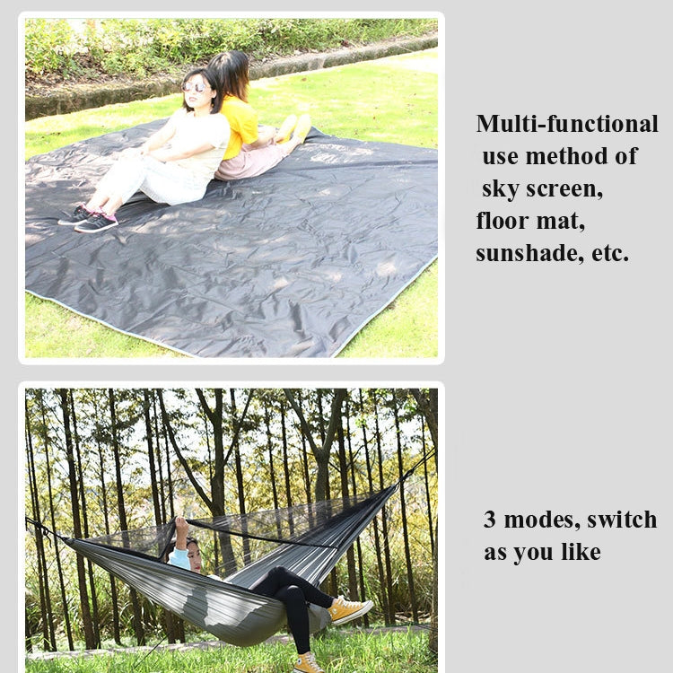 Outdoor Camping Sunshade + Anti-Mosquito Hammock Set Parachute Fabric Net Yarn Anti-Mosquito Hammock