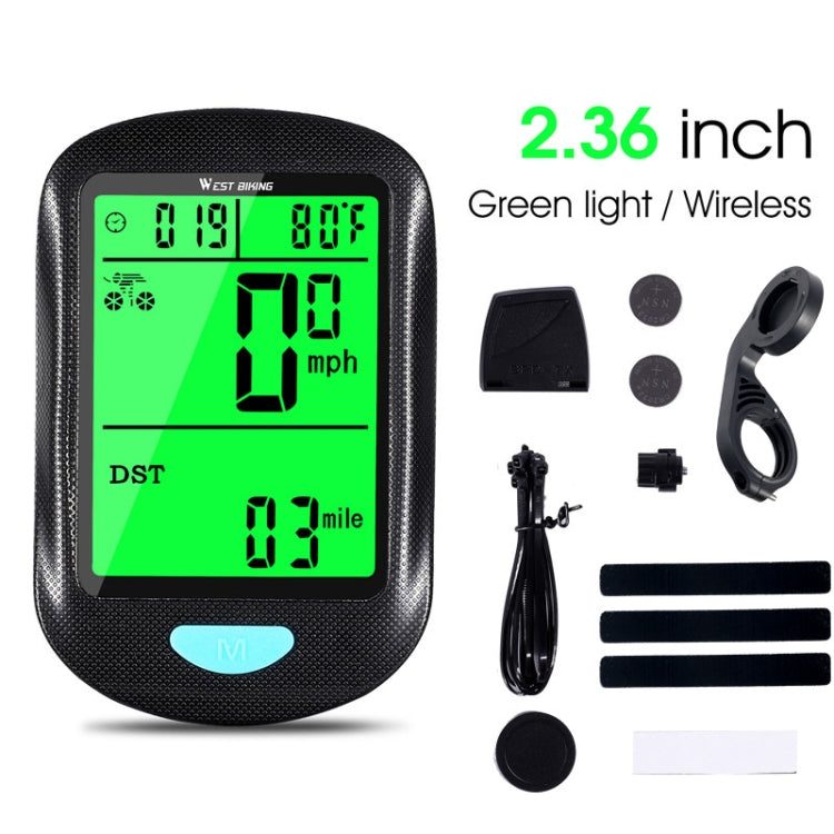 WEST BIKING Mountain Road Bike Wireless Code Meter Multi-Function Interface Riding Speedometer