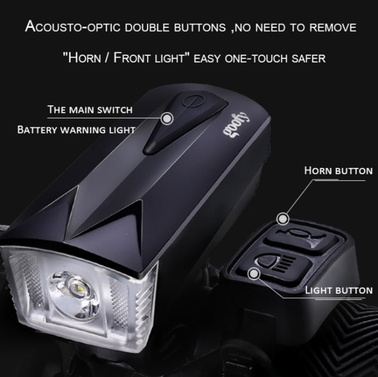 GOOFY DT-6105 Bicycle Horn Light Mountain Bike Front Light Warning Light Specification: