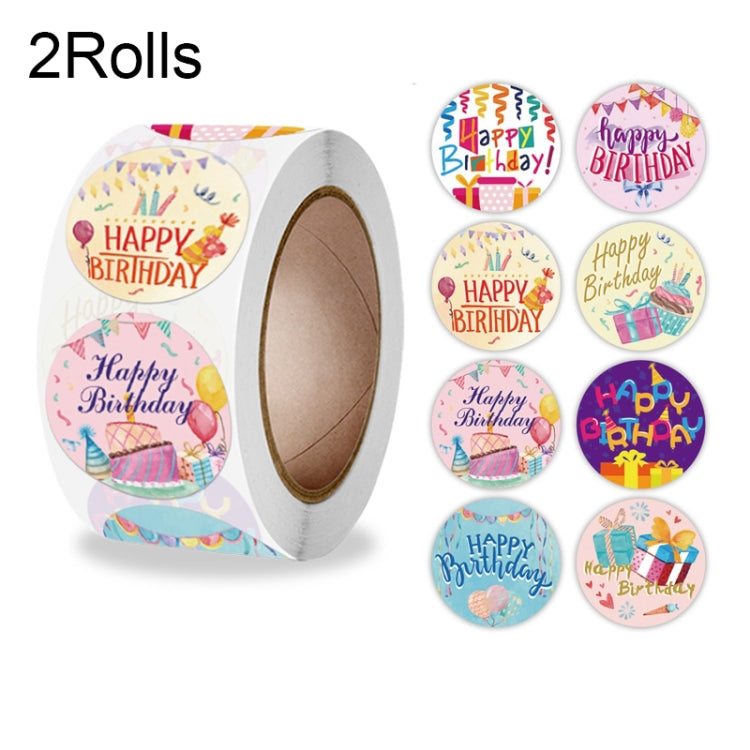 2 Rolls Birthday Sticker Gift Decoration Sealing Sticker