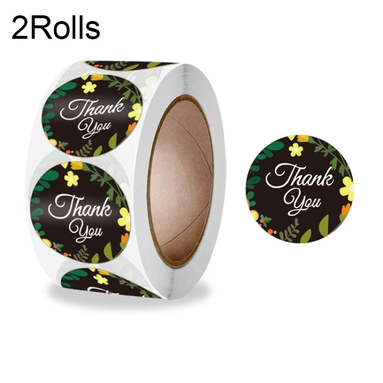 2 Rolls Sealing Sticker With Flower Crafts Decoration Label