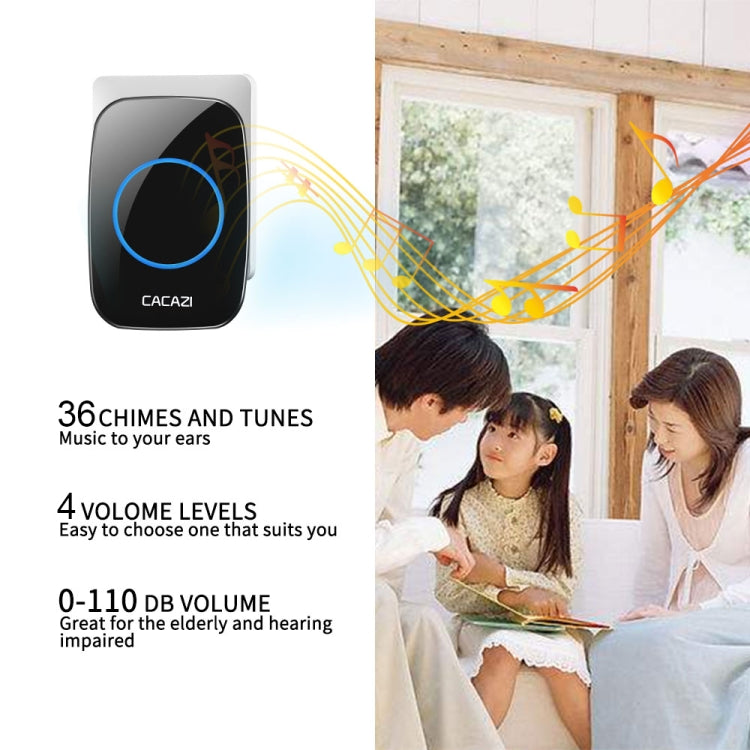 CACAZI H10 1 For 2 Home Wireless Music Doorbell without Battery