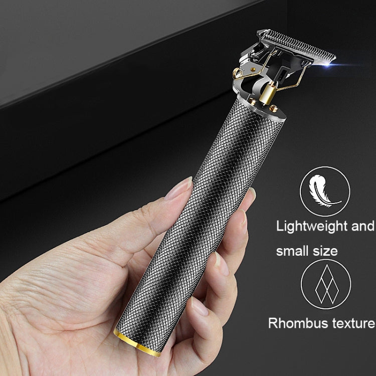 Hollow T-Shaped Steel Head Hair Trimmer USB Charging Carving Electric Hair Clipper