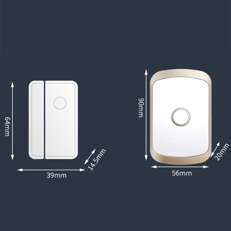 CACAZI 1 For 3 Split Type Door Opening Sensor Reminder Smart Wireless Doorbell Alarm