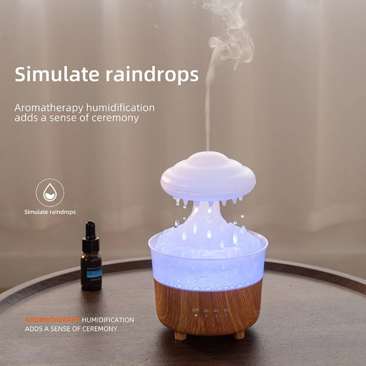 V50 Desktop Colorful Night Light Humidifier Wood Grain Water Drop Aroma Diffuser