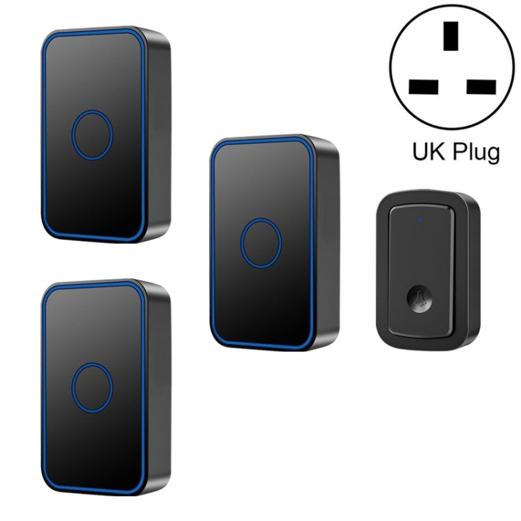 CACAZI  A19 One Button Three Receivers Wireless Music Doorbell without Battery
