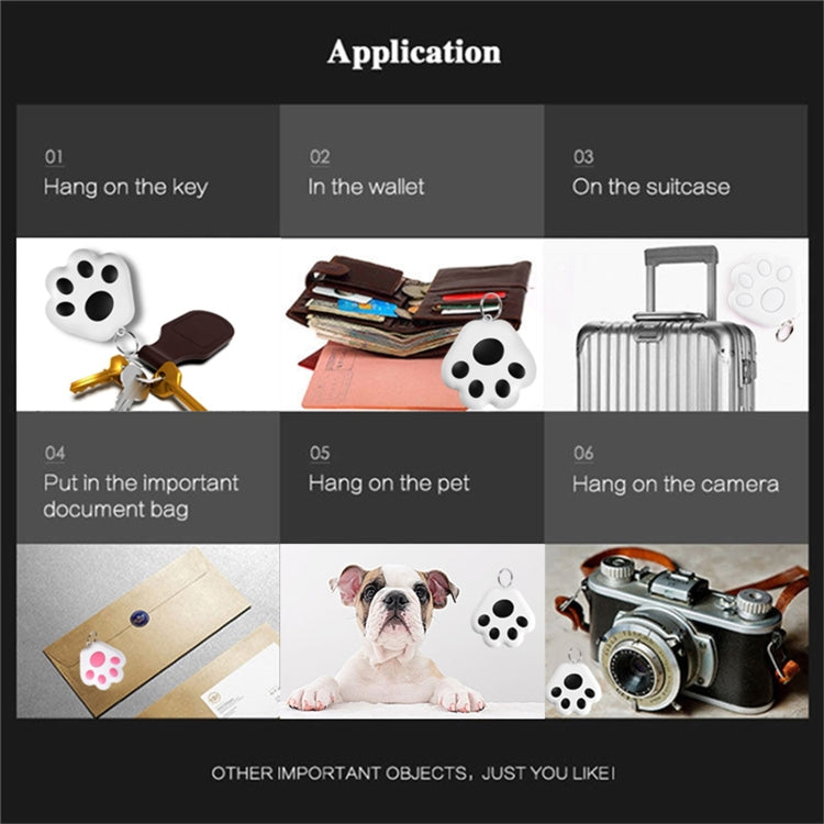 2 PCS HYC-09 Dog Paw Bluetooth Anti-Lost Device Pet Tracking Locator Keychain Smart Search Two-Way Alarm