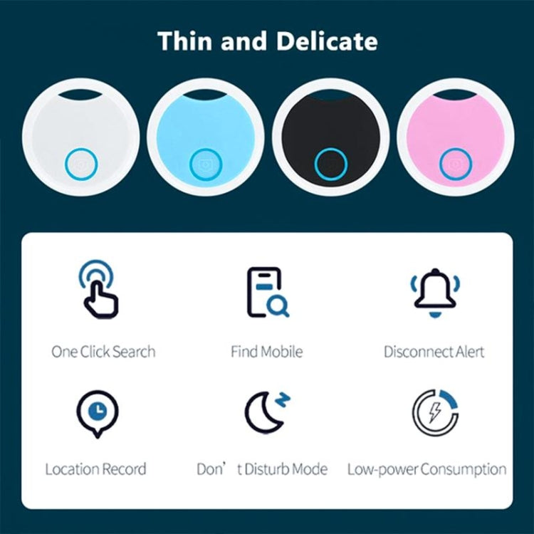 2 PCS S8 Round Bluetooth Anti-Lost Device Key Luggage Tracking Device Two-Way Alarm