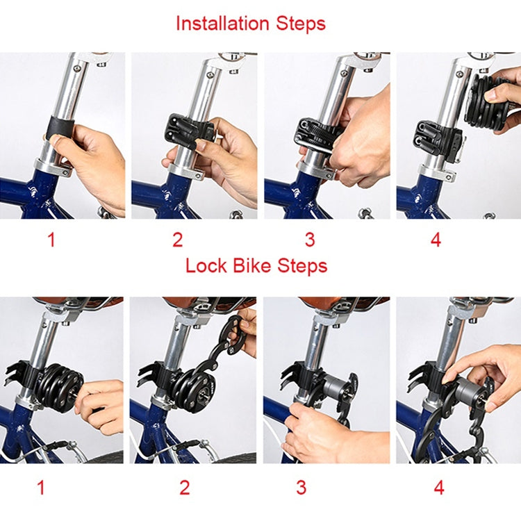 SAHOO Bicycle Anti-Theft Lock Mountain Bike Fixed Folding Lock Chain Lock Creative Hamburger Lock