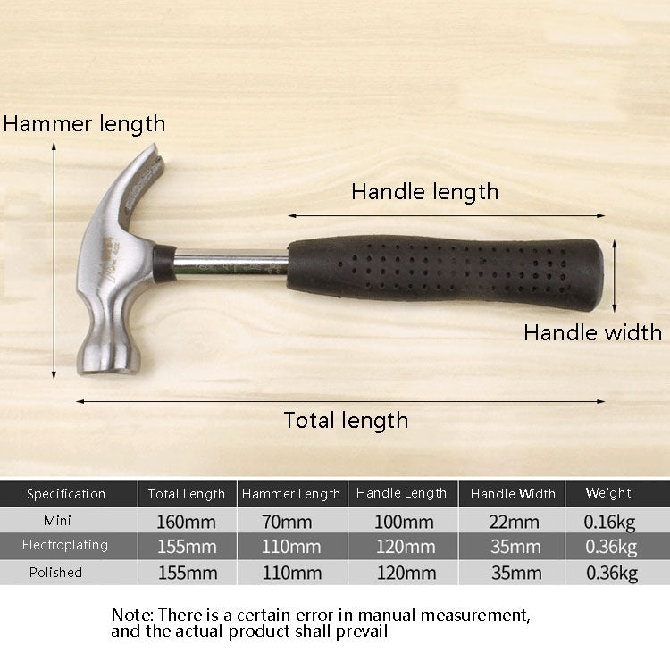 MYTEC Mini Multi-Functional Hammer Hardware Tools Home Escape Claw Hammer, Style: Electroplated Version