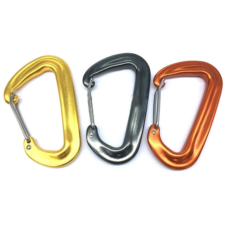 AD802U 8cm Aluminum Alloy Mountaineering D-Shaped Spring Safety Hook, Color Random Delivery
