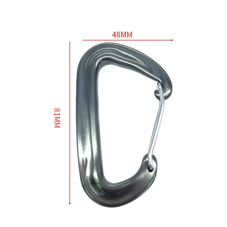 AD802U 8cm Aluminum Alloy Mountaineering D-Shaped Spring Safety Hook, Color Random Delivery