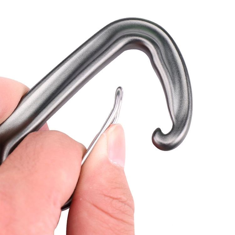 AD802U 8cm Aluminum Alloy Mountaineering D-Shaped Spring Safety Hook, Color Random Delivery