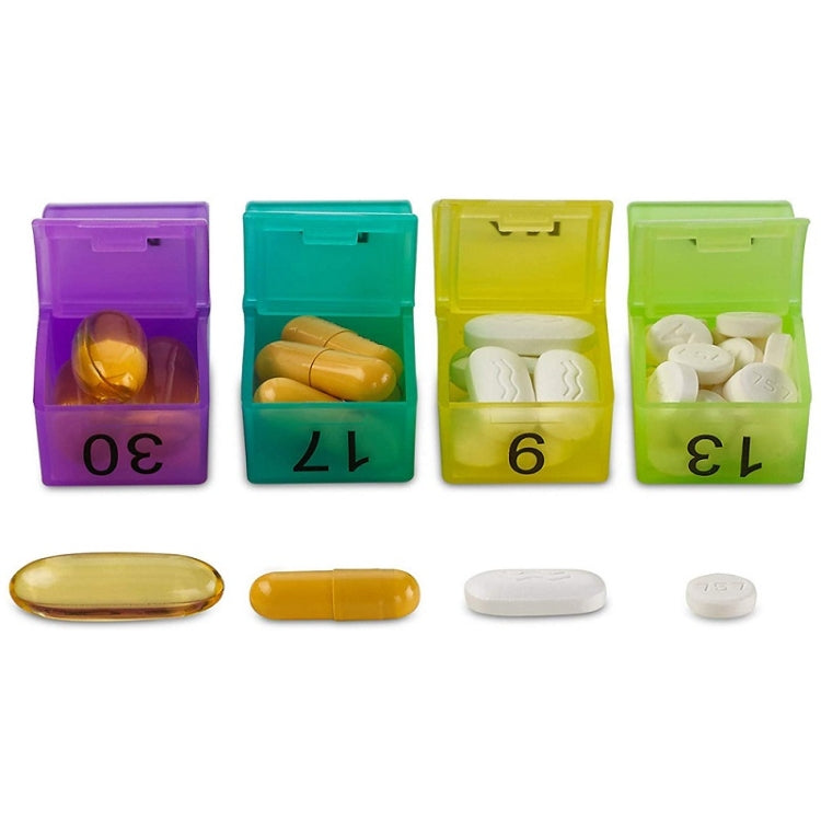 One Month Use 31-Compartment Plastic Colorful Pill Box Family Independent Pill Storage Box