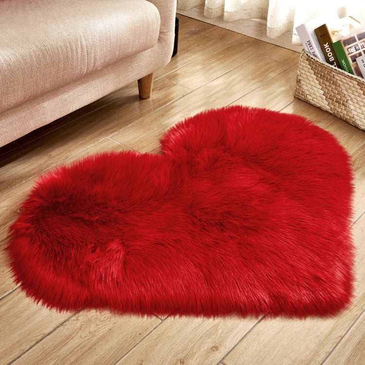 Love Heart Rugs Artificial Wool Sheepskin Hairy Carpet Faux Floor Mat Fur Plain Fluffy Soft Area Rug Tapetes