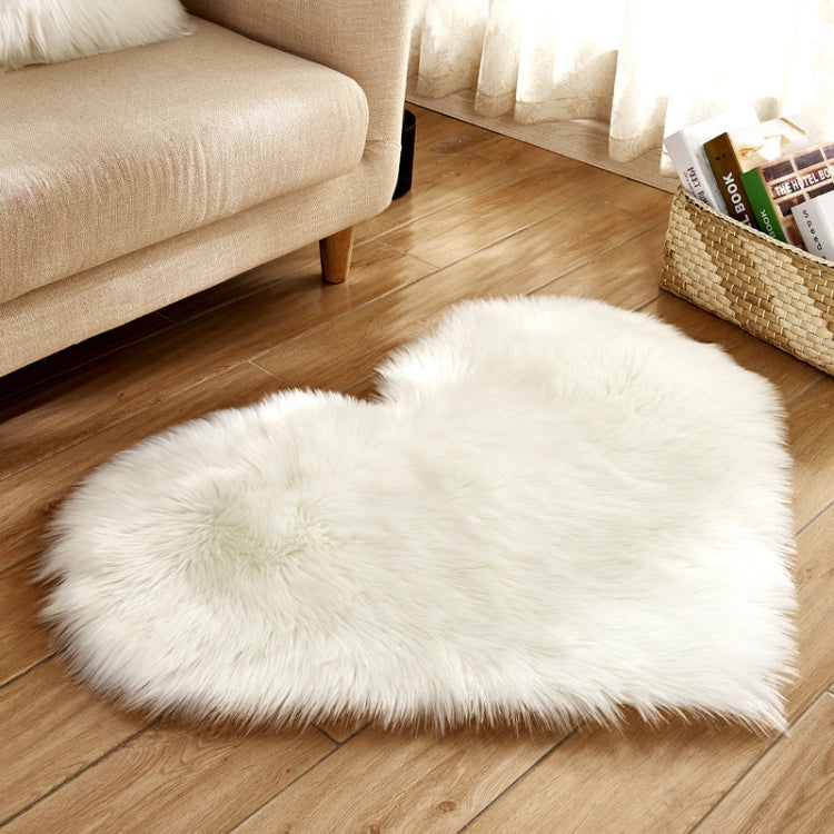Love Heart Rugs Artificial Wool Sheepskin Hairy Carpet Faux Floor Mat Fur Plain Fluffy Soft Area Rug Tapetes