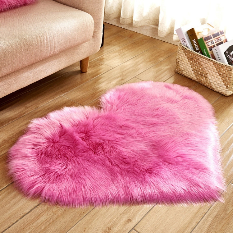 Love Heart Rugs Artificial Wool Sheepskin Hairy Carpet Faux Floor Mat Fur Plain Fluffy Soft Area Rug Tapetes
