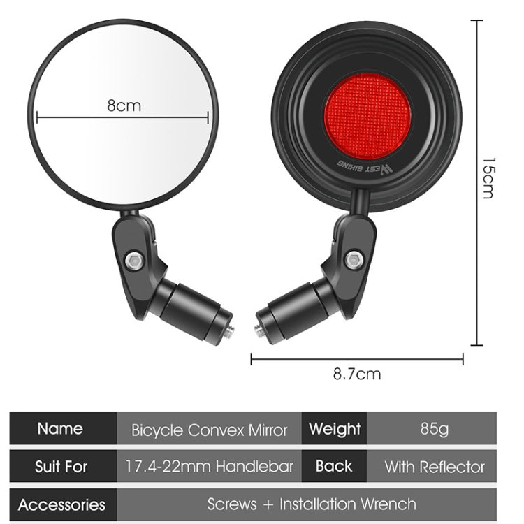 WEST BIKING YP0720032 Bicycle Rear View Mirror Foldable Cycling Mirror