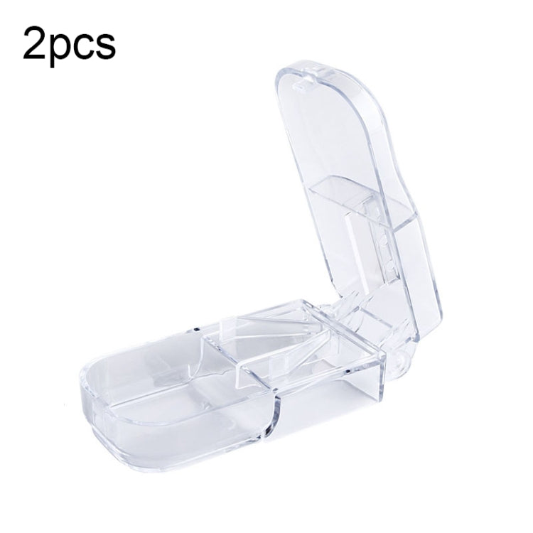 2pcs R8335 Transparent Medicine Cutter Food Grade Plastic Split Cartridge Pill Separator