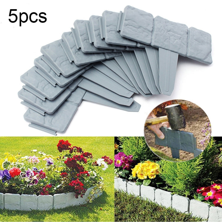 5pcs Imitation Stone Fence Garden Outdoor Gardening Lawn Plastic Isolation PP Fence Simple Splicable Fence