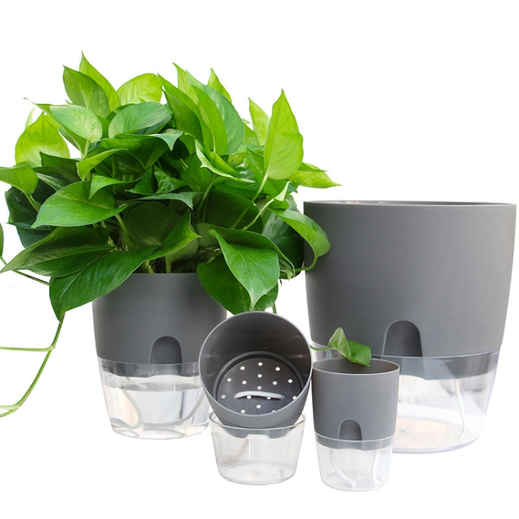 Transparent Plastic Double-Layer Water Storage Automatic Water-Absorbing Flowerpot
