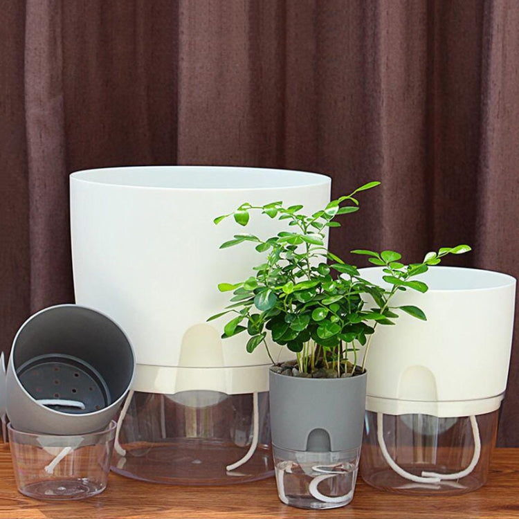 Transparent Plastic Double-Layer Water Storage Automatic Water-Absorbing Flowerpot