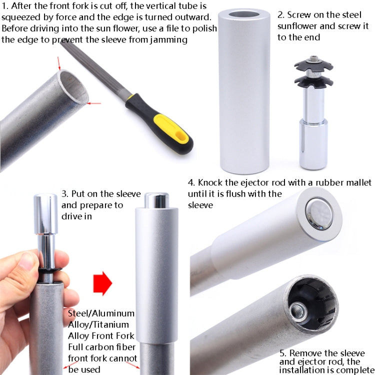 Mountain Road Bicycle Headset Installation Tool Steel Flower Core Installation Sleeve Tool