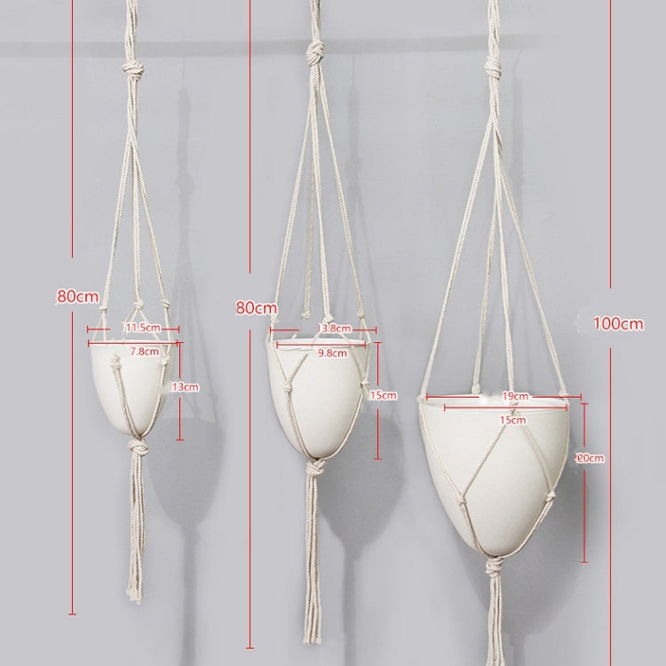 Handmade Hemp Rope Hanging Plastic Water Storage Flowerpot, Size: D03 Caliber 11.5cm