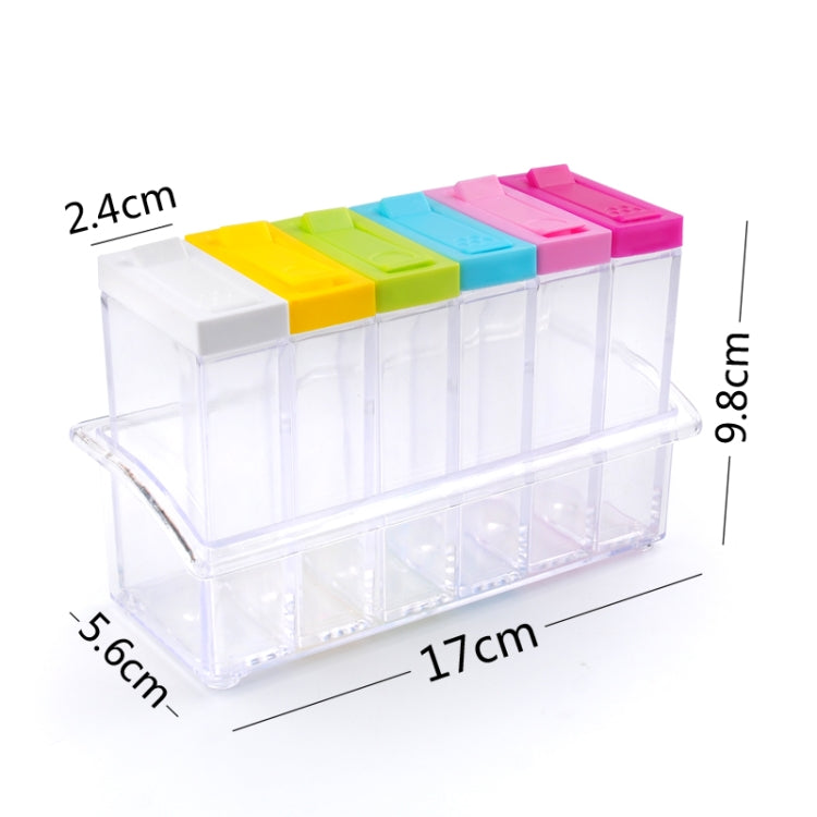 6 PCS/Set Transparent Spice Seasoning Box Storage Bottle