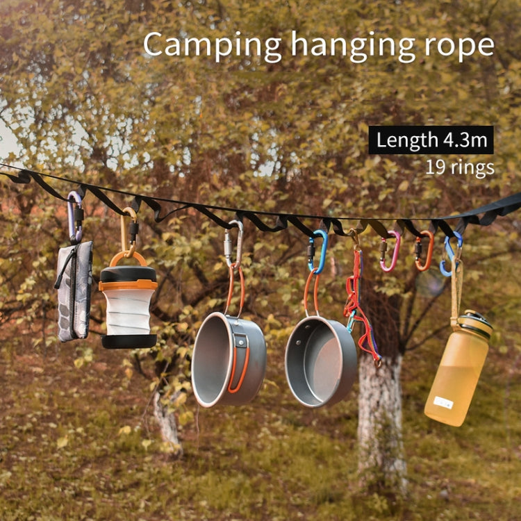 Outdoor Camping Tents Storage Clothesline 19 Ring Wild Camp Straps Lanyard, Length: 4.3m
