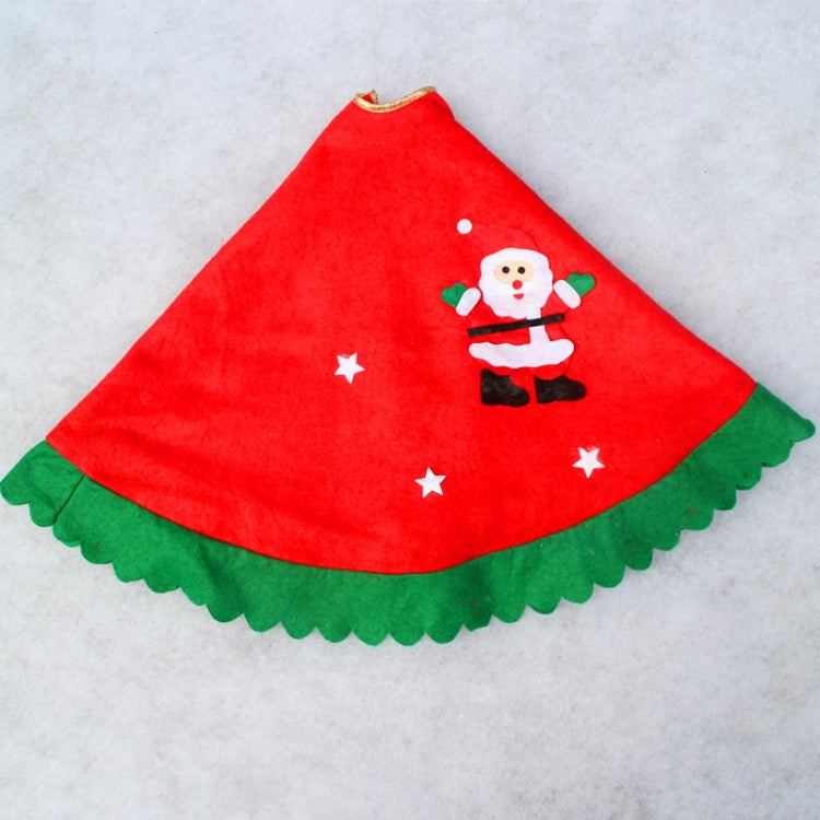 90cm Wavy Green Edge Christmas Tree Skirt Non-Woven Christmas Festival Decoration