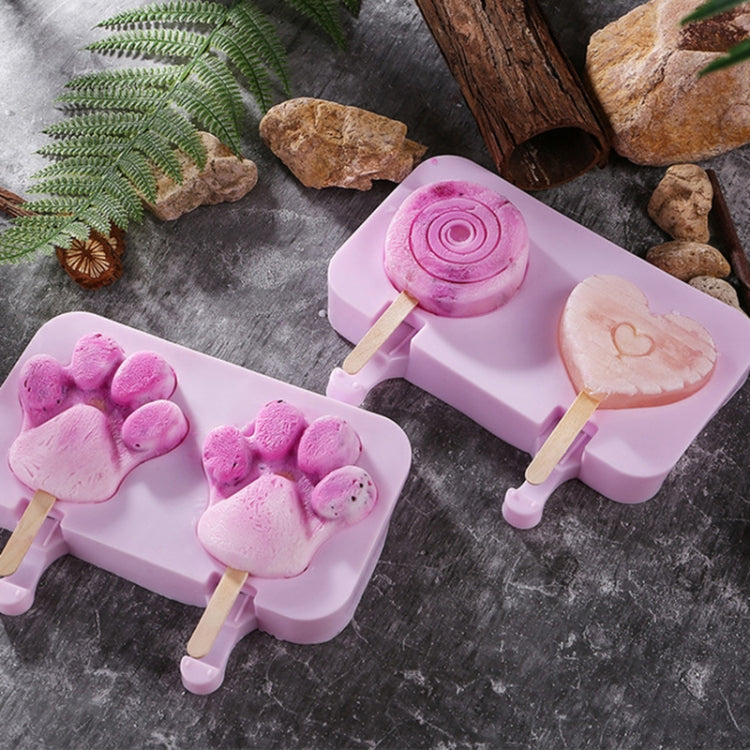 Cute Cartoon Silicone Ice Cream Popsicle Mold with Lid & Stick