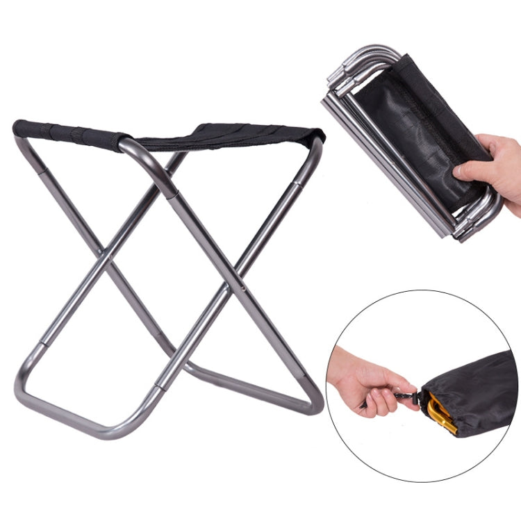 Outdoor Portable Camping Folding Chair 7075 Aluminum Alloy Fishing Barbecue Stool, Size: 24.5x22.5x27cm