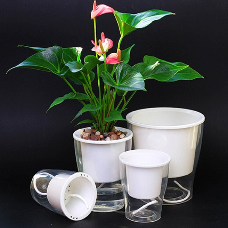 Fully Transparent Hydroponic Flower Pots Water Level Visible Non-Broken Glue Self-Absorbent Plastic Flower Pots