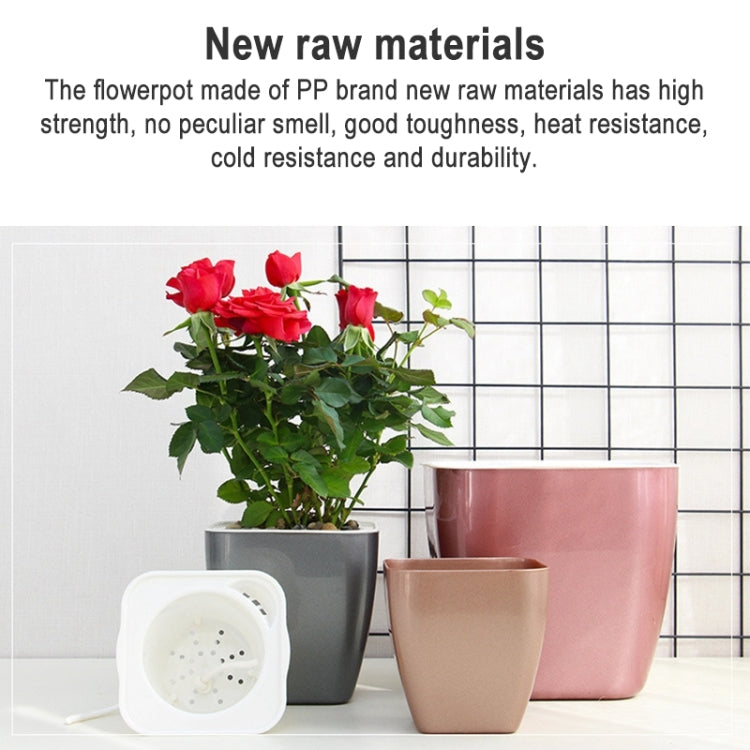 Imitation Metal Colorful Water Storage Plastic Flowerpot