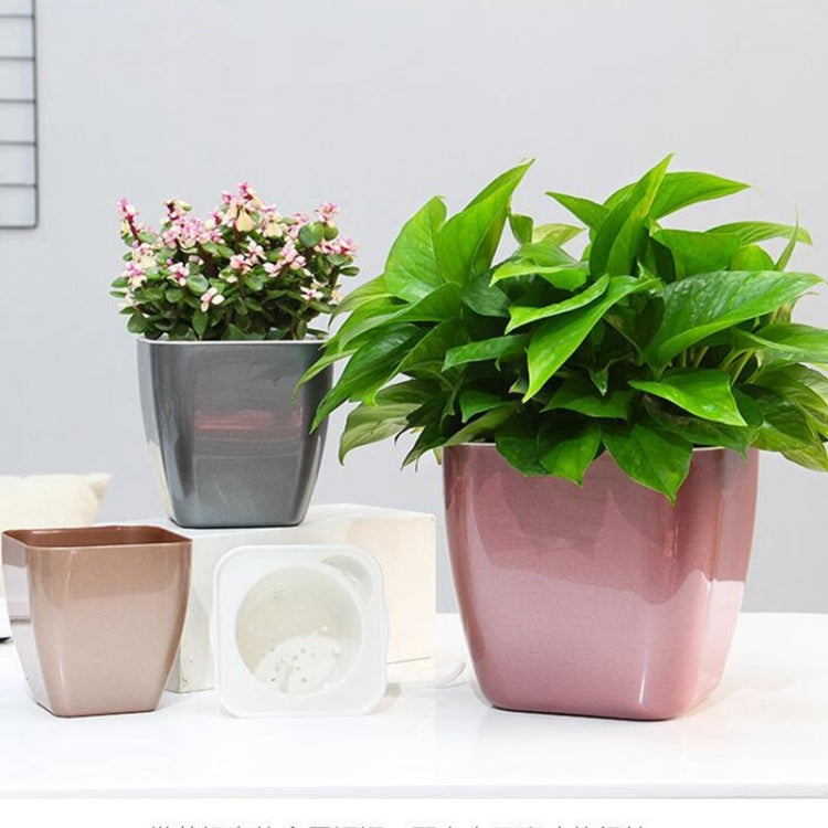 Imitation Metal Colorful Water Storage Plastic Flowerpot