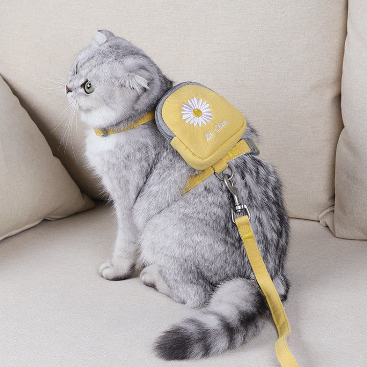 ZiChen Cat Traction Rope Small Pet Traction Embroidery Backpack