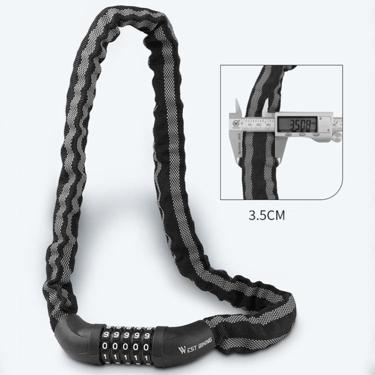 WEST BIKING YP0705065 Bicycle Reflective Anti-Theft Lock Mountain Bike Anti-Peeling Reflective Strip Lock