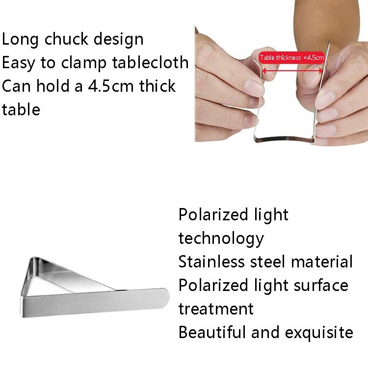 30 PCS Stainless Steel Tablecloth Clip Triangle Table Clamp Picnic Flexible Clip