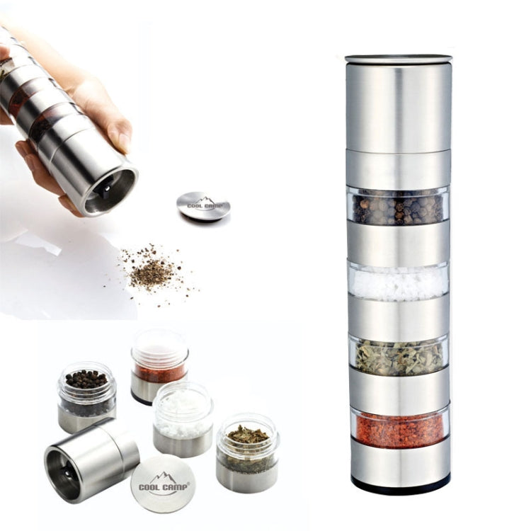 COOL CAMP CF-601 Outdoor Portable Barbecue Picnic Seasoning Bottle Set with Grinder,