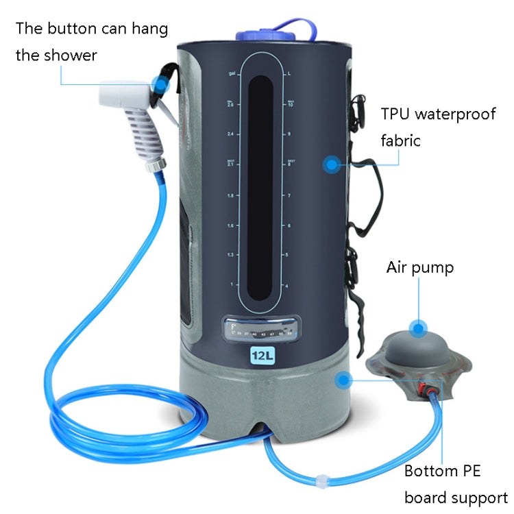 AFISHTOUR FW2078 12L Outdoor Bath Water Storage Bag Portable Camping Bath Bag