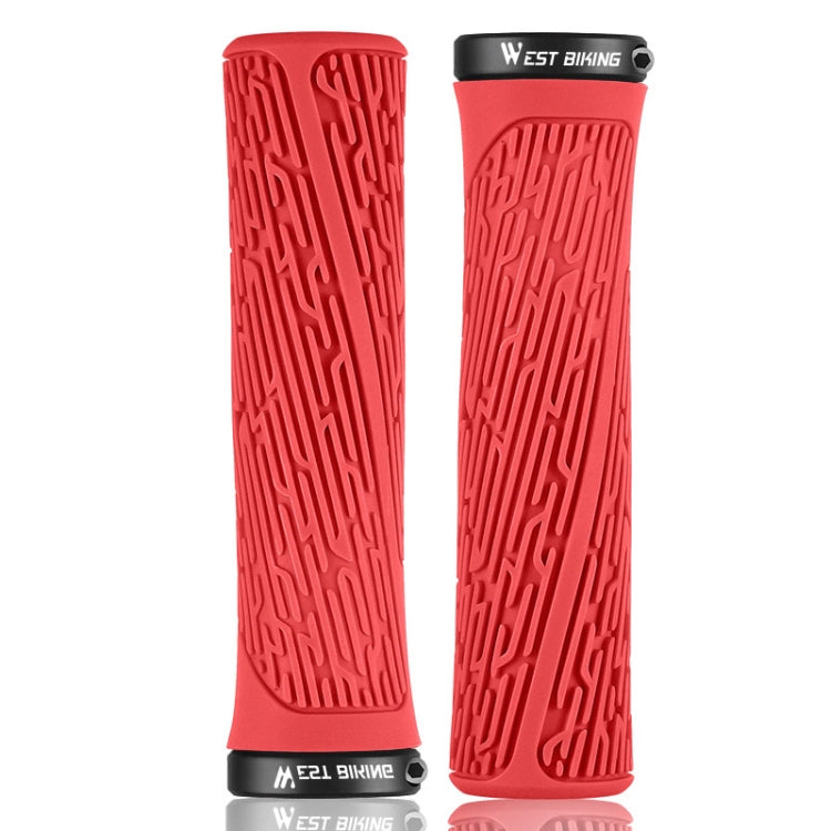 1 Pair WEST BIKING YP0804061 Bicycle Anti-Slip Shock Absorber Grip Mountain Bike Rubber Handlebar Cover