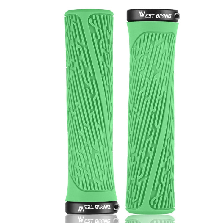 1 Pair WEST BIKING YP0804061 Bicycle Anti-Slip Shock Absorber Grip Mountain Bike Rubber Handlebar Cover