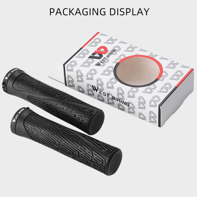 1 Pair WEST BIKING YP0804061 Bicycle Anti-Slip Shock Absorber Grip Mountain Bike Rubber Handlebar Cover