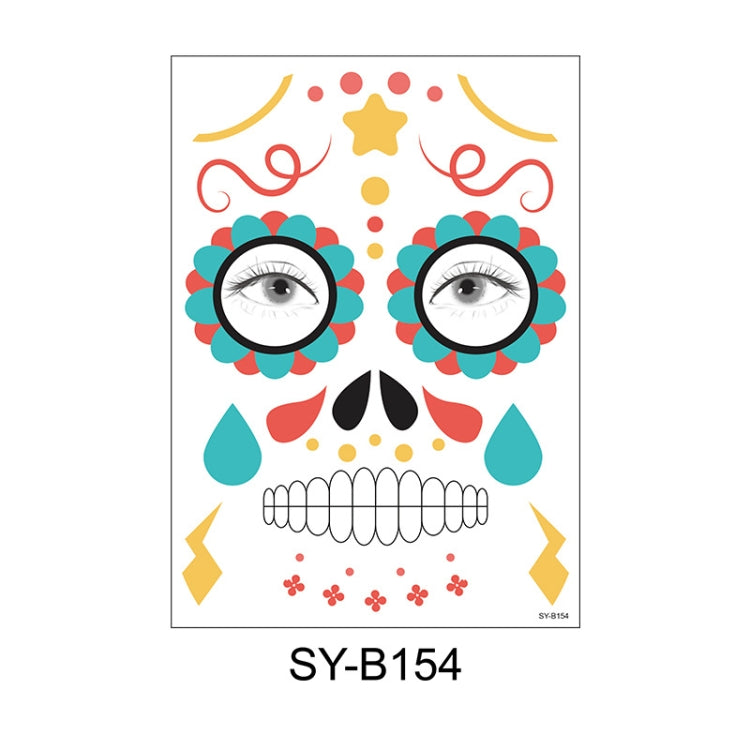 Waterproof And Sweat Proof Of The Dead Masquerade Party Temporary Stickers Halloween Face Tattoo Stickers