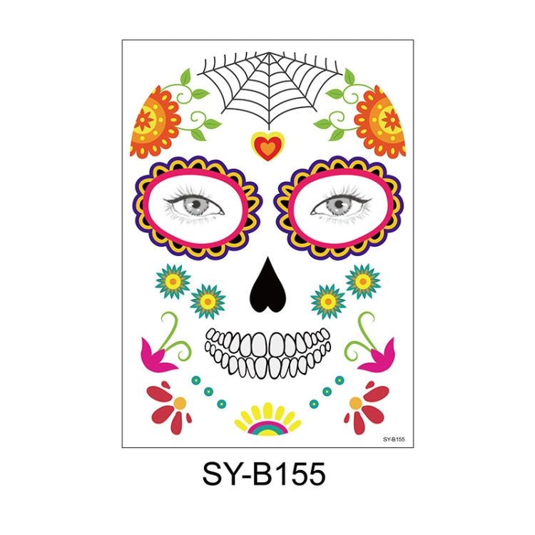 Waterproof And Sweat Proof Of The Dead Masquerade Party Temporary Stickers Halloween Face Tattoo Stickers