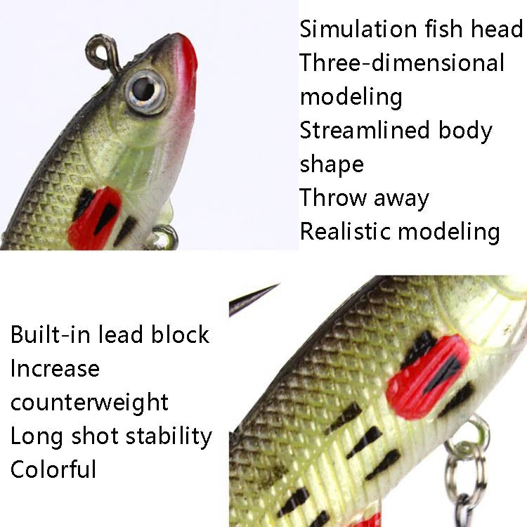 5 PCS Fish-Bait Road Sub-Bait Lead Fish With Single Hook And Three Anchor Hook Bait